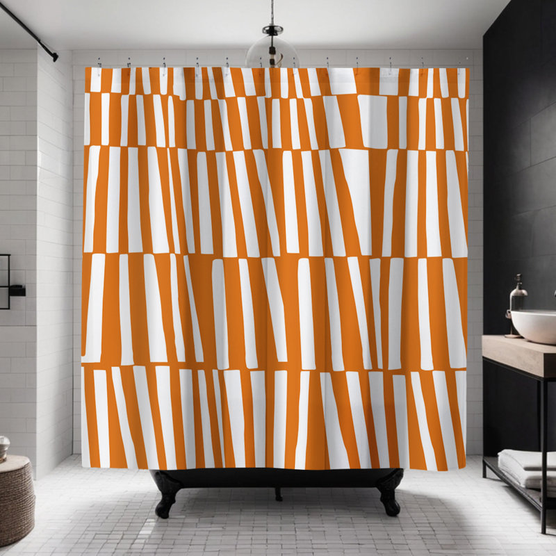 Rideau de douche Thora, Orange vif
