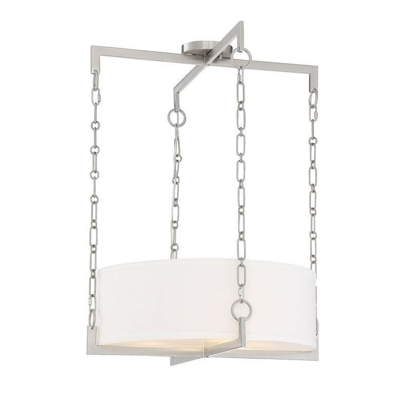 Luminaire suspendu linéaire pour îlot de cuisine 8 lumières Mccombs, Suspension, Nickel satiné