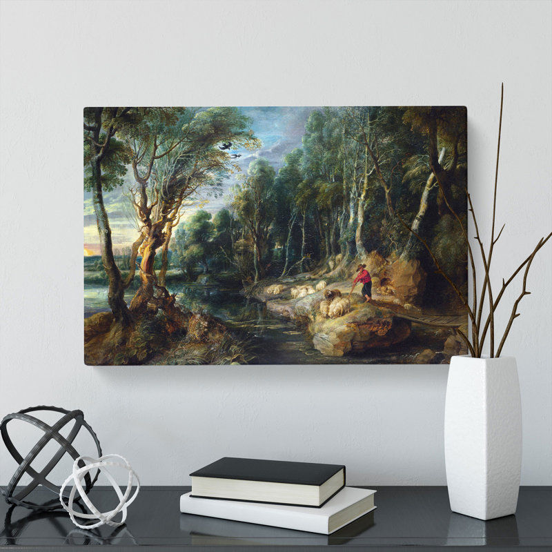 A Shepherd With His Flock by Peter Paul Rubens - Wrapped Canvas, 35cm H x 50cm W x 3cm D