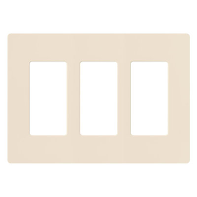 Lutron Claro Gloss Light Almond 3 gang Plastic Decorator Wall Plate 1 pk