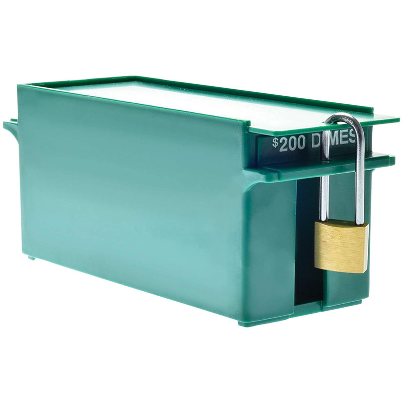Multicolor Plastic Lockable Coin Storage Boxes Set