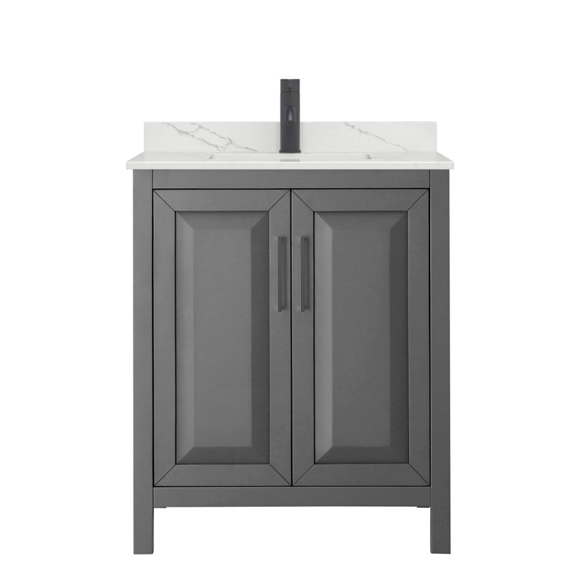 Daria 30'' W Vanity, Matte Black, Gray, Giotto Quartz