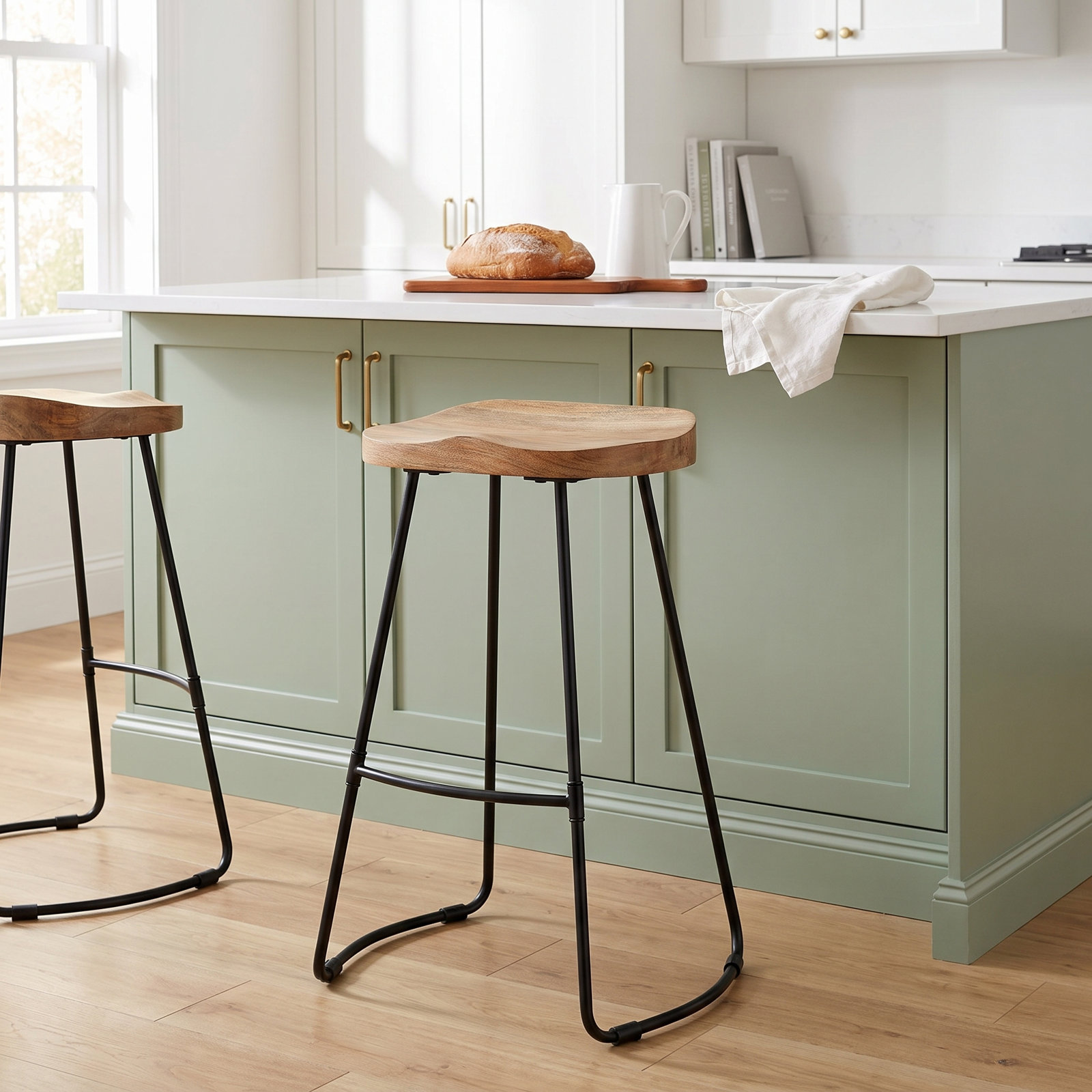 Geonna Bar Stool, Natural, Bar Stool (30" Seat Height)