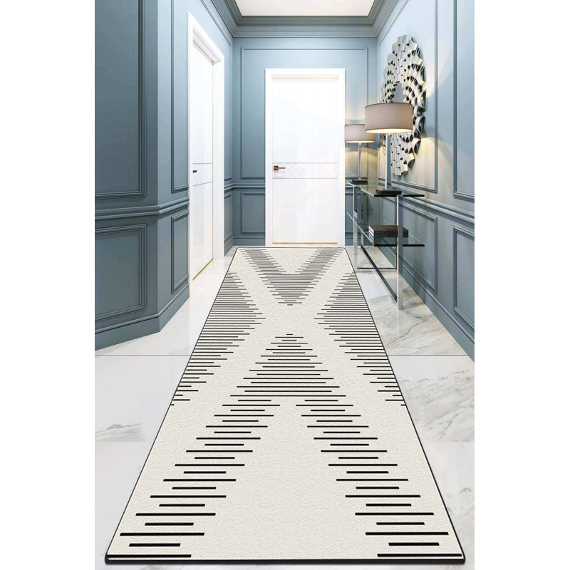 Non-Slip Hall Carpet (3.3 x 9.8 ft), 100% Polyester, 10 mm Pile Height, Antibacterial, Machine Washable | Durable Dot Base, 2.1 lbs/sq yd | Perfect for High-Traffic Areas, Easy Care & Stylish Design