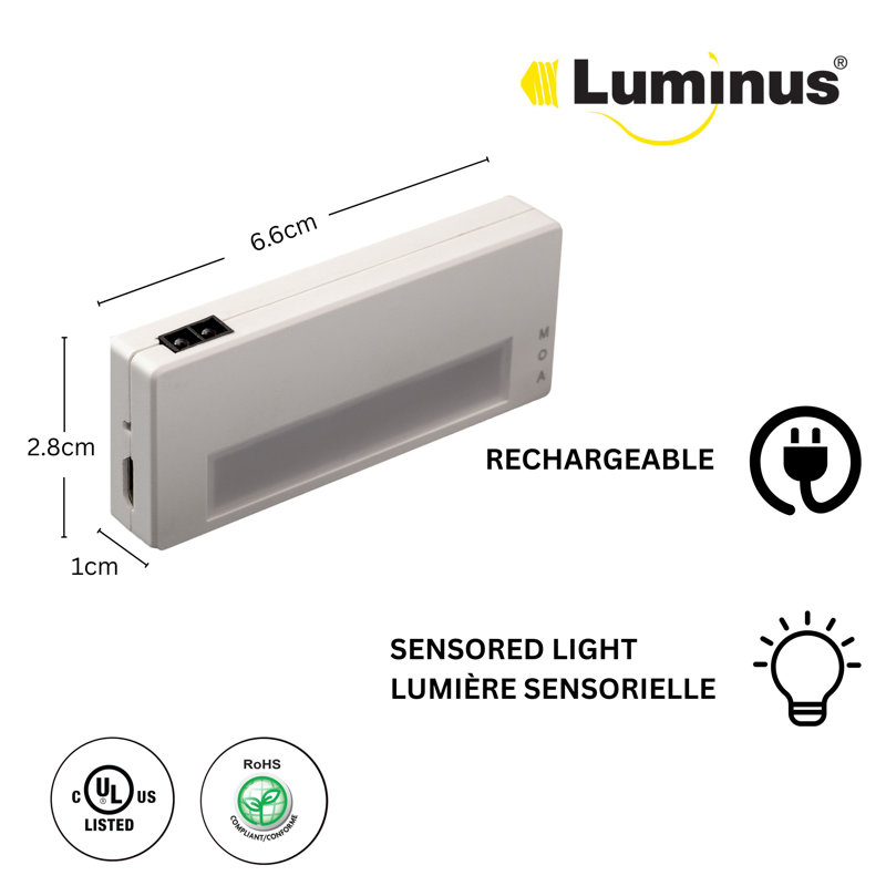 Barre d'éclairage DEL sous l'armoire 2,6 po