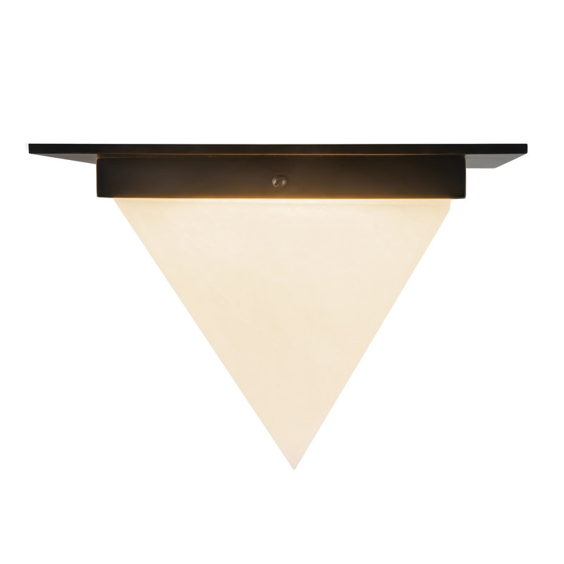 Mineral 11-in Brass Flush Mount, Oil Rubbed Bronze, Alabaster
