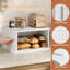 Boîte à pain à roulettes pour comptoir de cuisine, rangement pour pain en bambou | Contenants à pain hermétiques, grande corbeille à pain avec porte coulissante pour pains, bagels, armoire de rangement de comptoir, naturel, moyen-1400861962