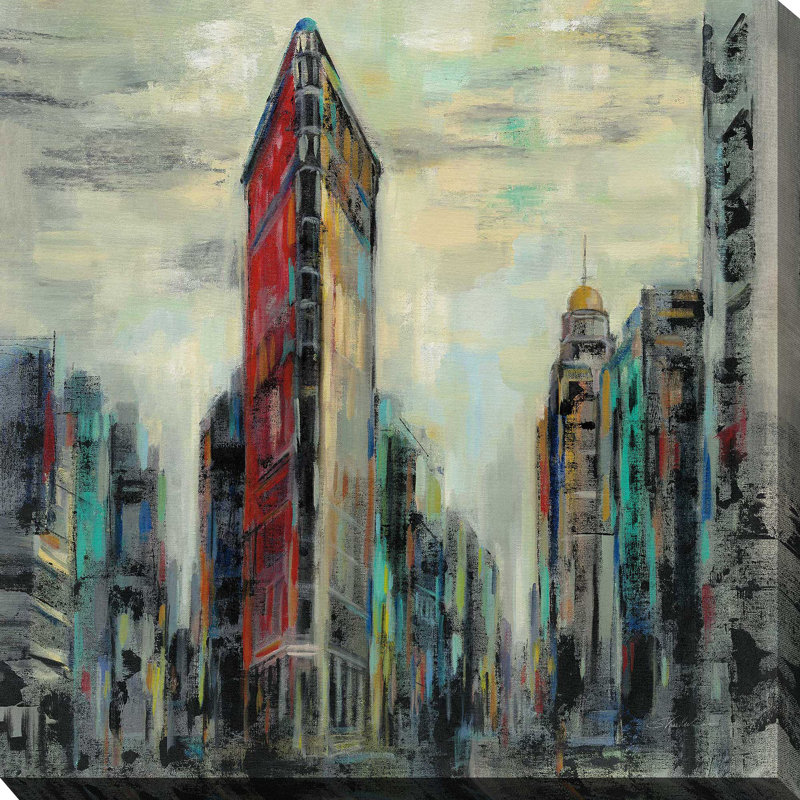 Manhattan Flatiron Building - Peinture, Toile tendue, H 18 po x l 18 po x P 1 po