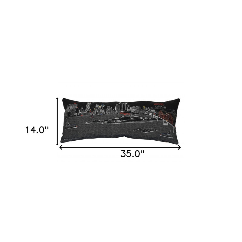 Coussin Memphis Skyline, Noir