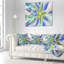 «Dancing Blue Fractal Flower» - coussin à imprimé floral-30718853-30718857