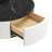 Modern Round Nesting Coffee Table Fluted With Drawer In Black & Gold In 27.6"