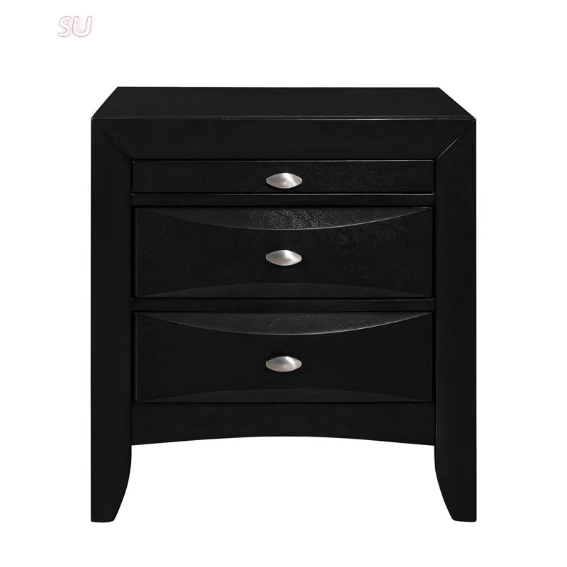 Table de chevet moderne avec tiroir spacieux Lucille, Noir