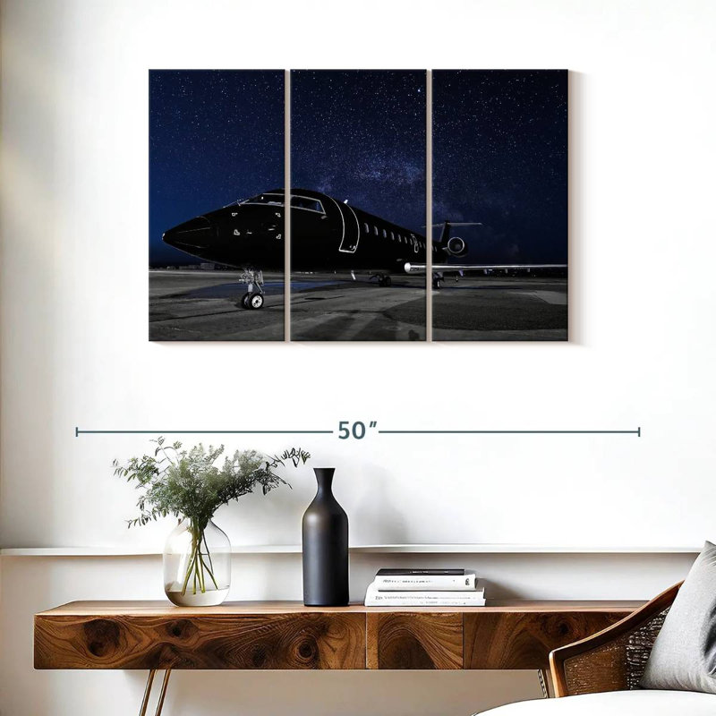 Mehar Black Private Jet, 24" H x 38" W