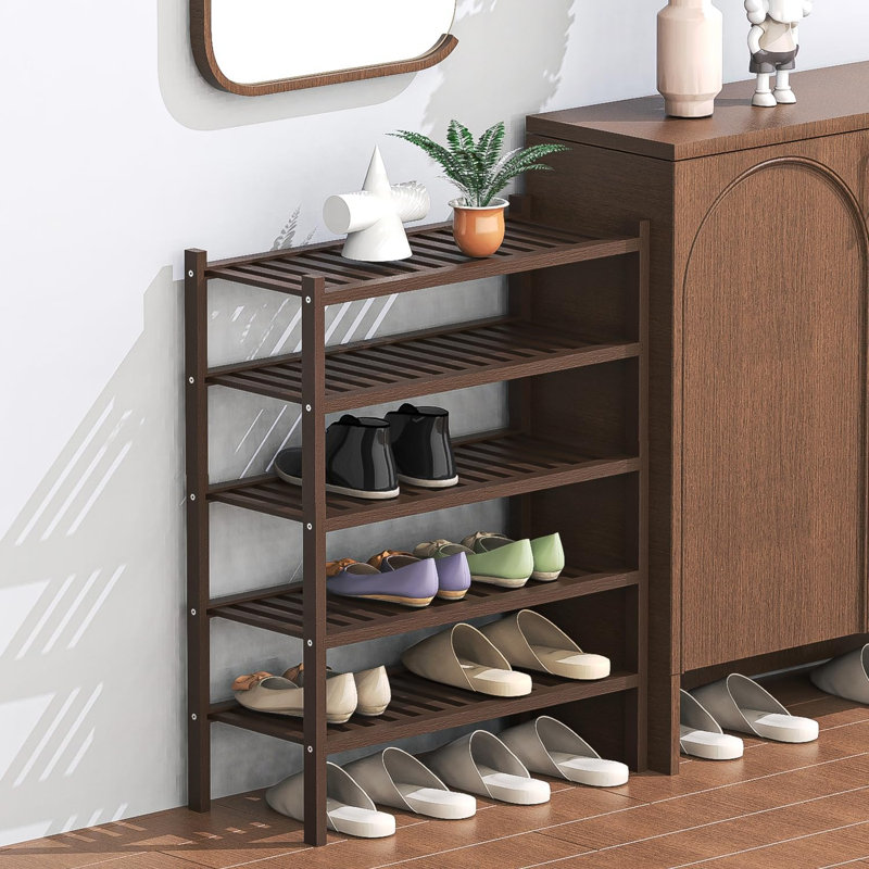 Range-chaussures empilable 12 paires, Bois brun