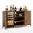 70" Wine Bar Cabinet with Fluted Texture, Modern Coffee Cabinet with Wine Rack&Glass Holder, White Kitchen Buffet Sideboard, Freestanding Liquor Cabinet for Dining Room Living Room-188930691