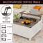 Table basse de 25 po de hauteur avec station de chargement et de rangement, tables basses à plateau relevable et tables centrales pour le salon-1390710056