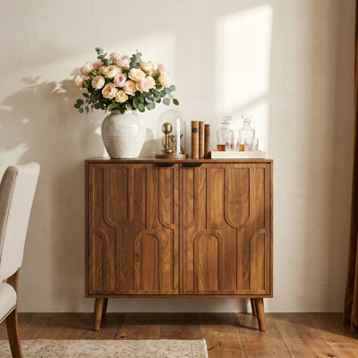 Farmhouse Wood Sideboard And Buffets Cabinet, Modern Buffet Table, Kitchen Sideboard Cabinet, Dining Storage Credenza, 31.5 X 14.9 X 31.5 In