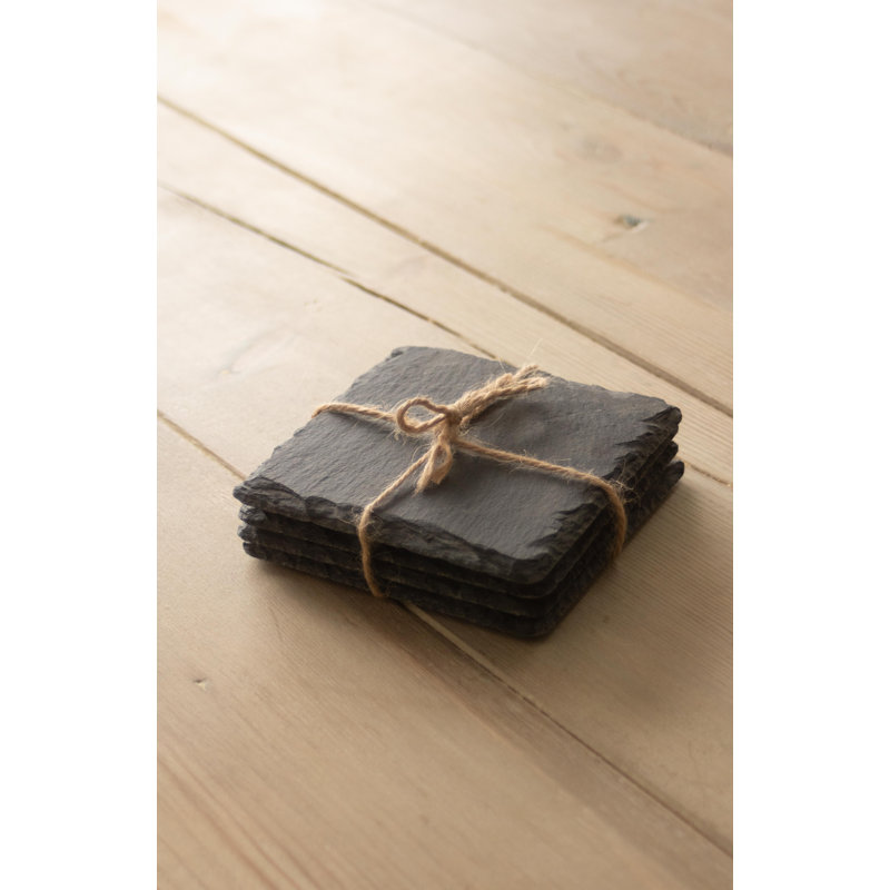 4 Piece Slate Coaster Set