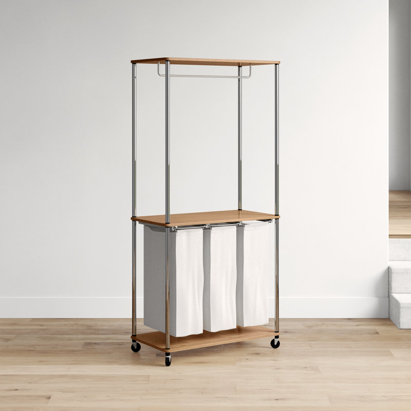 3 Bag Laundry Center, Light Brown/Gray