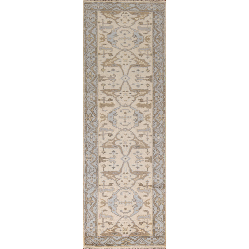 Tapis de couloir oriental fait à la main Oushak 3 x 10