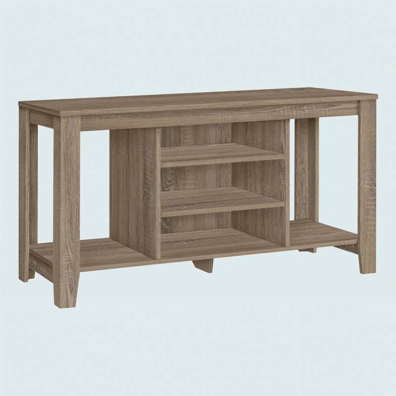 Meuble audio-vidéo 48 po, tablettes de rangement, Taupe
