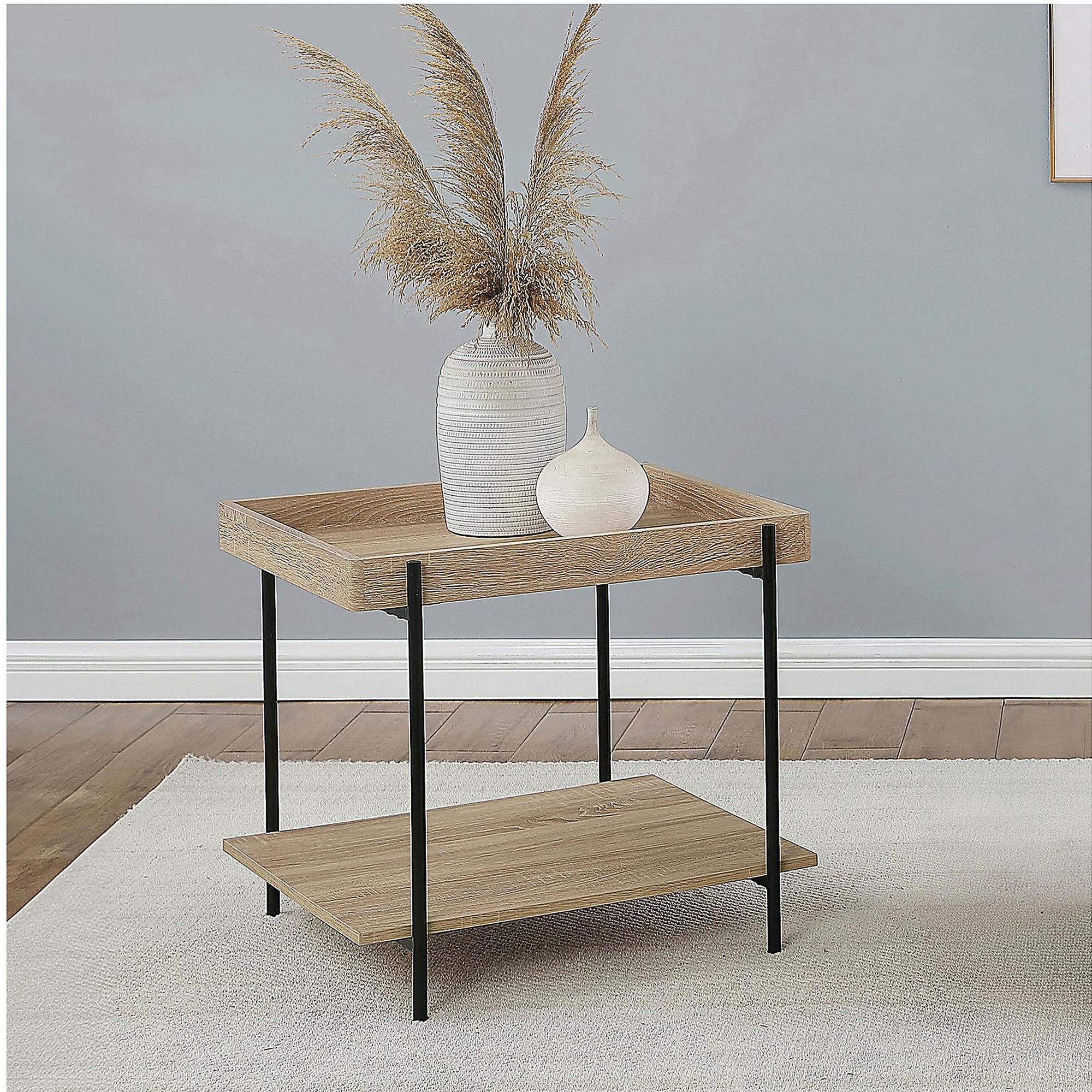 Ophelia & Co. Miller light brown square engineered wood side table ...