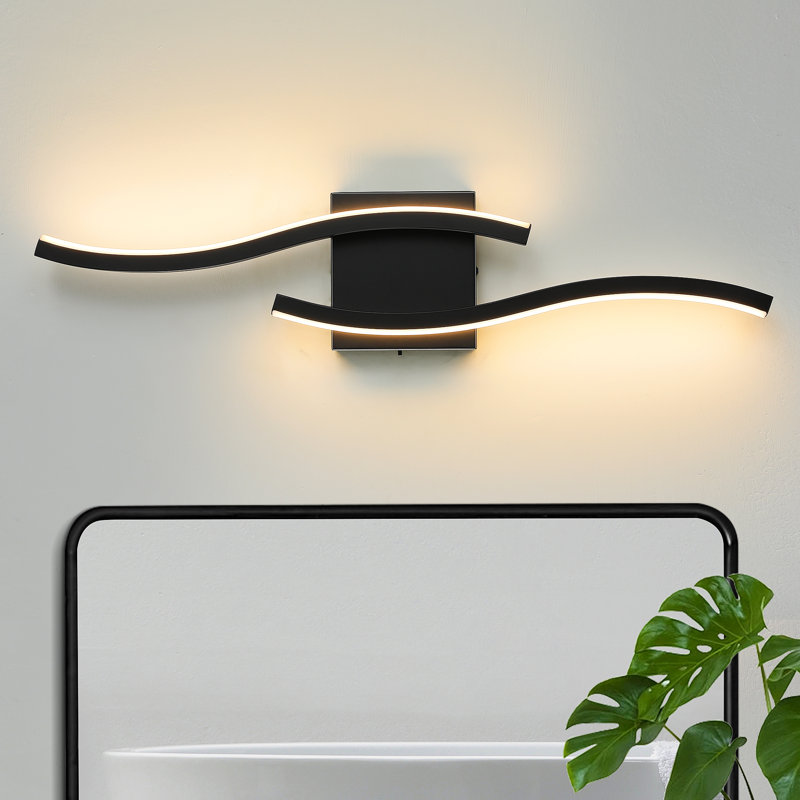 24" LED Bath Bar Dimmable 5CCT Bathroom Vanity Lighting, Matte Black, 5.1" H x 23.6" W x 1.9" D