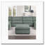 Repose-pieds contemporain en velours côtelé vert sauge-389485218