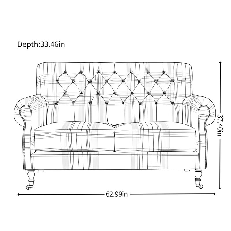 American Retro Green Sofa