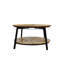 Table basse 31,5 "à double couche ronde en bois avec espace de rangement ouvert