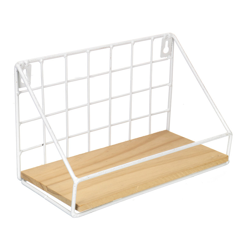 Triangle Bracket Shelf with Live Edge, White