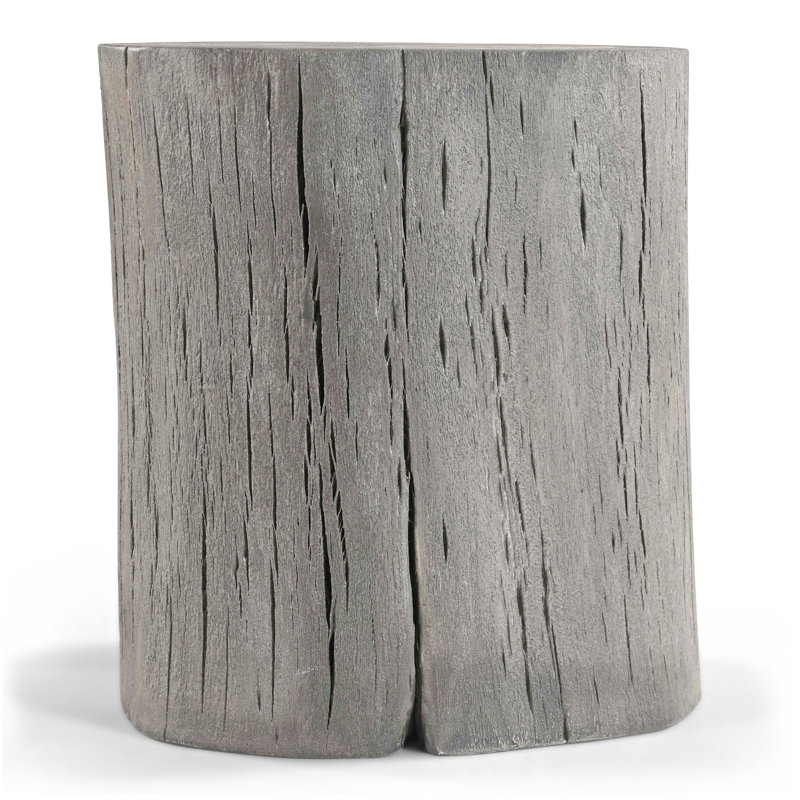 Solid Wood Stump, Sandblasted Gray