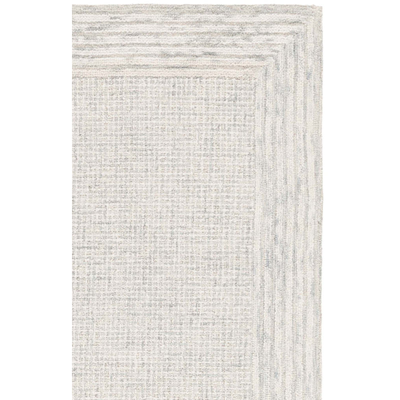 Sharifa Ebony Hand Tufted Wool And Cotton Bordered Rug, Square 6'