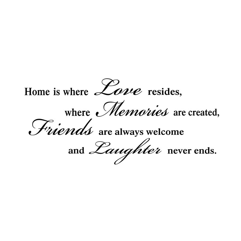 Décalcomanie murale "home is where love resides", Noir