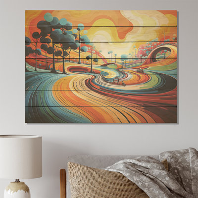 «Fantasy Food In Colorful Meadow II» - prairie sur bois