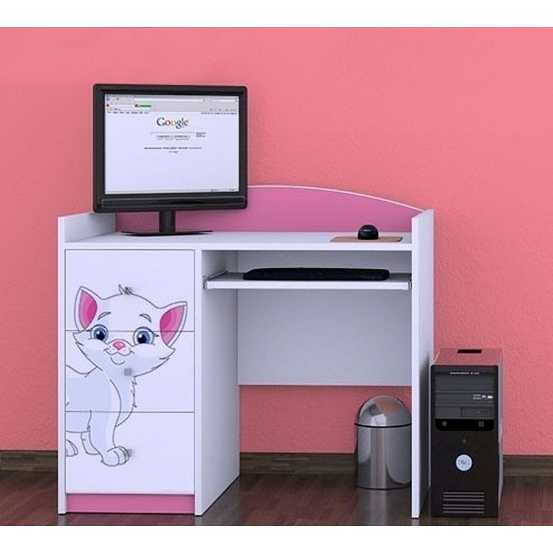 Benno 100cm Computer Desk, Pink
