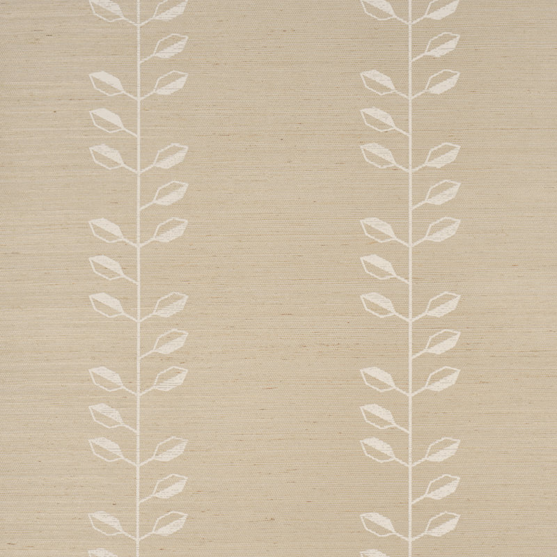 Geo Leaf Floral Paper Wallpaper Roll, Bone/White