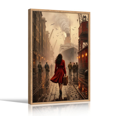 Ensemble de 1 tableau sur toile Steampunk Harbor