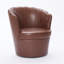 Fauteuil pivotant - Base en métal pivotant à 360 °, Fauteuil de bureau en cuir véritable à grain supérieur - Siège d'appoint incurvé-1650791377