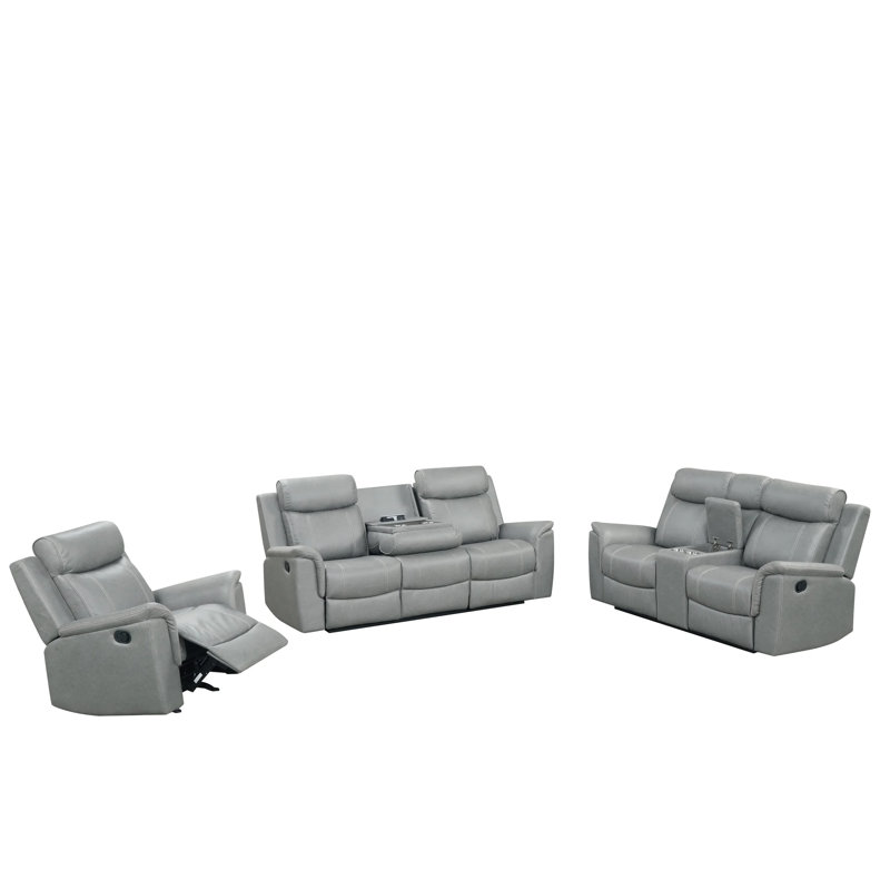 Sofia Grey 3-Piece Reclining Set