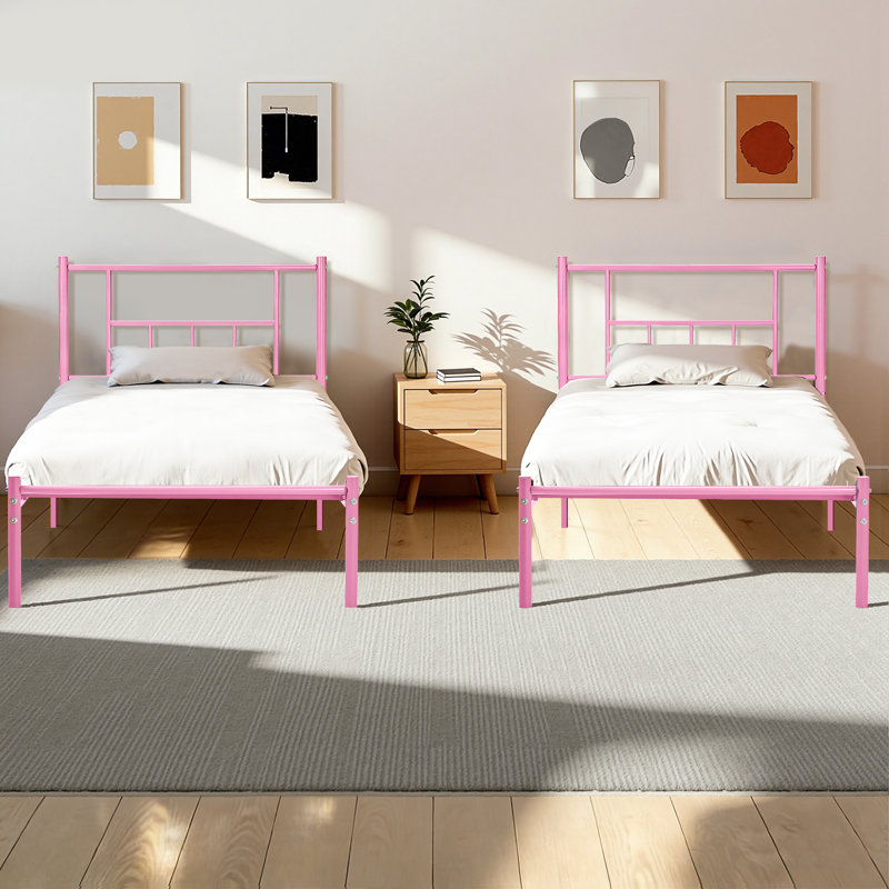 Lit plateforme simple, Rose