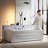 71 In. Alcove Whirlpool Air Combination Bathtub Rectangular Bath With Left Drain - Brushed Nickel Tub Filler In White