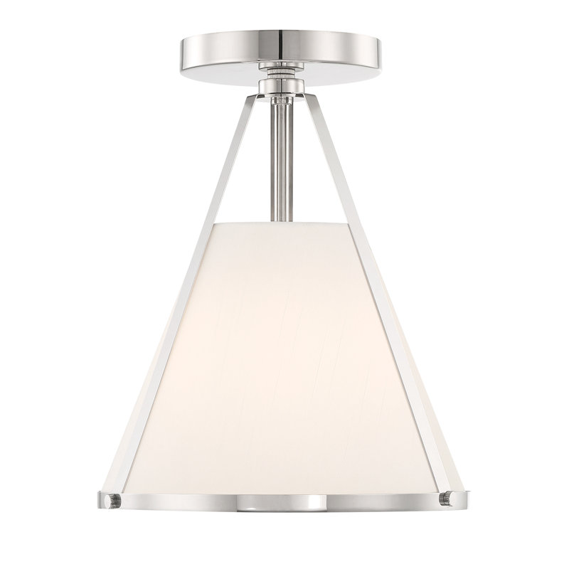 Plafonnier semi-encastré 1 lumière, Nickel poli