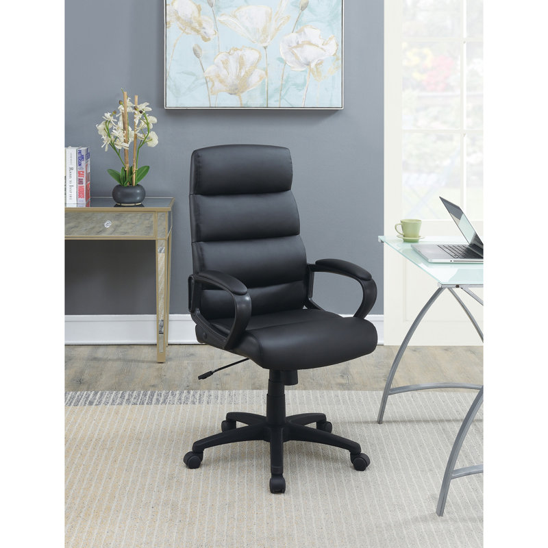 Chaise de bureau à haut dossier et hauteur réglable en noir