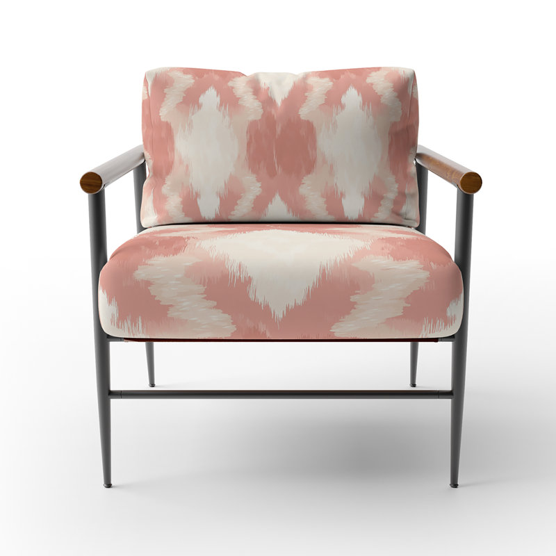 Chaise rembourrée Boho - rose et beige
