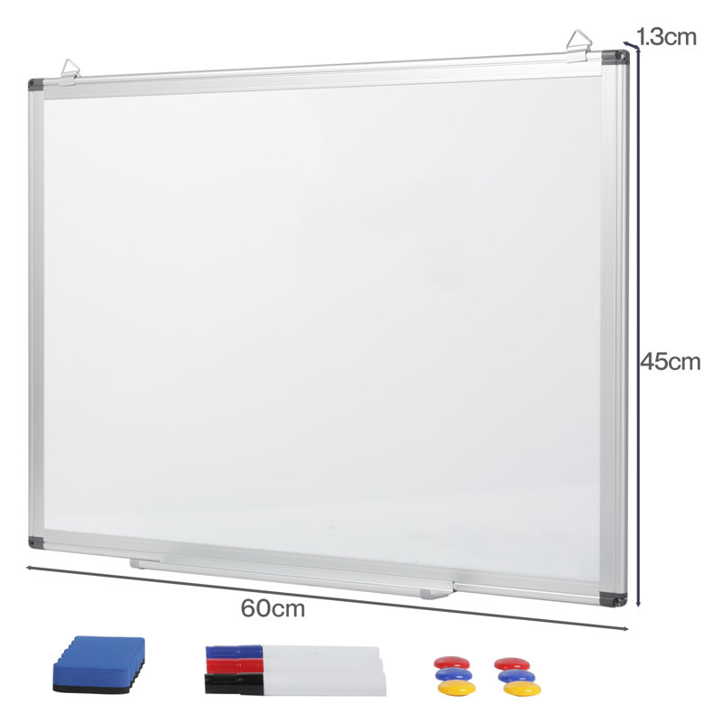 Levede Magnetic Whiteboard Adjustable Wall Mounted Dry Erase Office,White, 60cm H x 45cm W