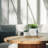 Stoneware and Ceramic Planter Set with Bamboo Stands - Modern Decorative Indoor Planters - Contemporary Geometric Design - Set of 2-996206073-944914616