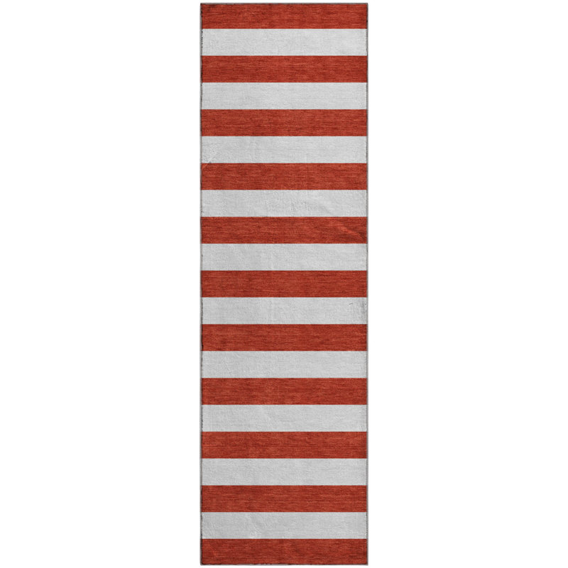 Premium Machine Washable Cerrito AMF528 Red Rug, Runner 2'3" x 7'6"