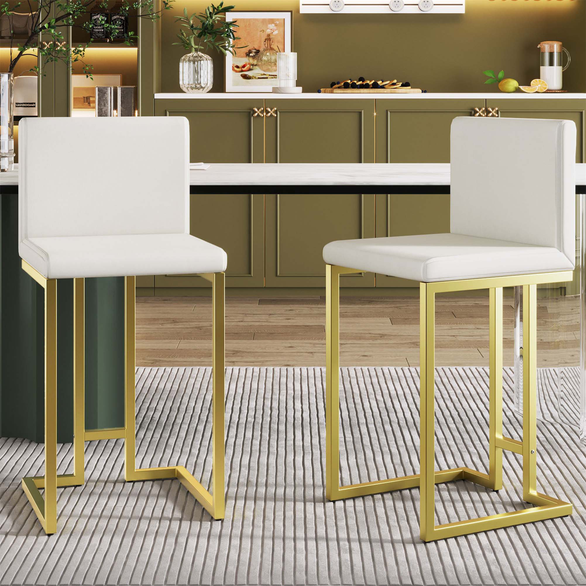 MARONGWE2 MidCentury Modern Counter Height Bar Stools With Back