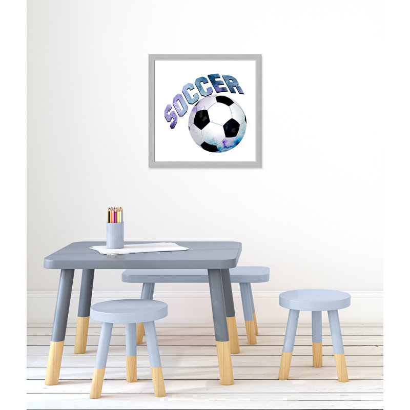 Fille de football 1, H 24,5 po x l 24,5 po x P 0,63 po, Encadré plat argent